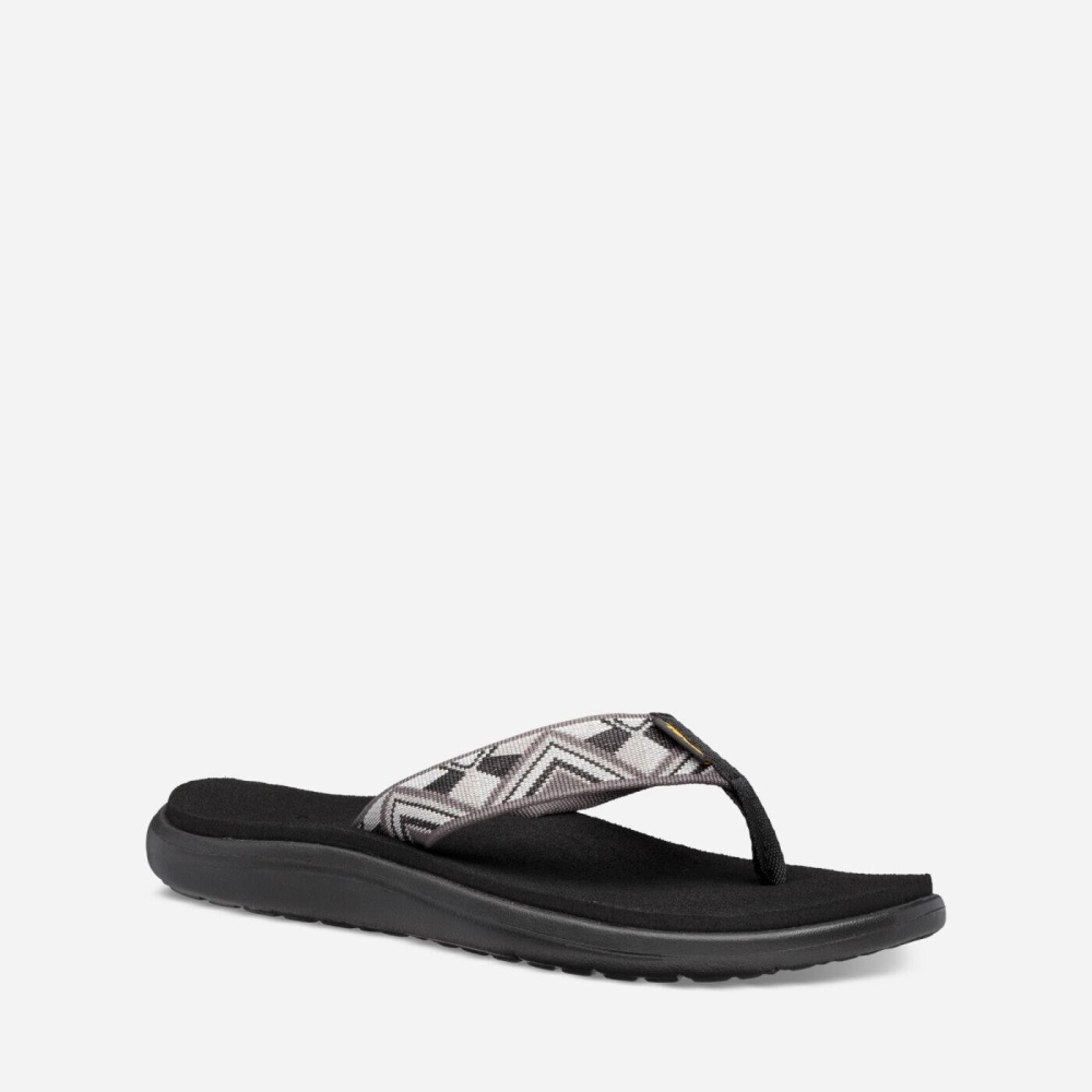 Teva Voya - Women's Teva Flip Flops - Dark Grey | India (ABXF10678)